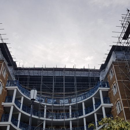 King and Queen Wharf, Rotherhithe. Roof replacement block of Apartments.